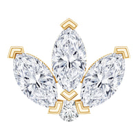 Marquise Diamond Lotus Earring for Cartilage Piercing