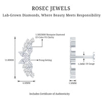Unique Diamond Crawler Earring for Cartilage Piercing