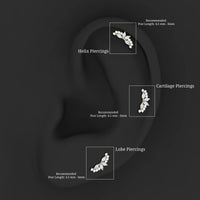 Unique Diamond Crawler Earring for Cartilage Piercing