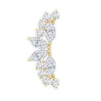 Unique Diamond Crawler Earring for Cartilage Piercing