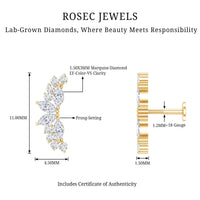 Unique Diamond Crawler Earring for Cartilage Piercing