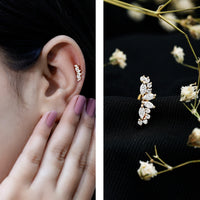 Unique Diamond Crawler Earring for Cartilage Piercing
