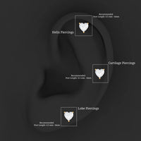 Solitaire Diamond Heart Earring with Flat Back
