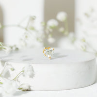 Solitaire Diamond Heart Earring with Flat Back