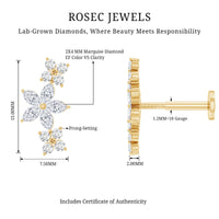 Cartilage Flower Crawler Earring with Diamond