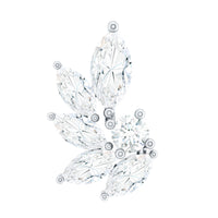 Marquise Diamond Leaf Cluster Earring for Cartilage Piercing