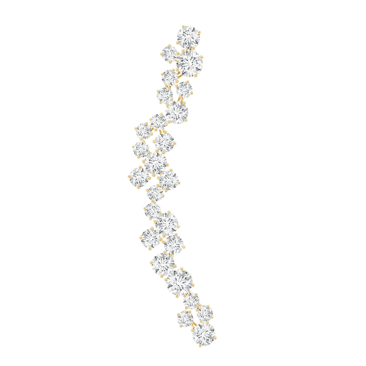 Diamond cluster climber earring for helix piercing by Rosec Jewels, featuring sparkling diamond accents and delicate body jewelry design.