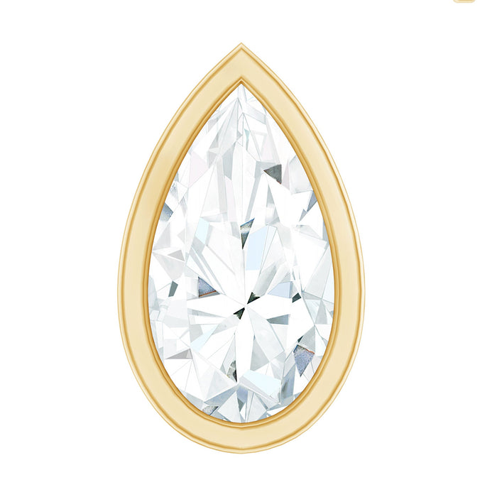 Pear Shape Diamond Solitaire Cartilage Earring