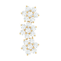 Diamond Three Flower Crawler Earring for Helix Piercing