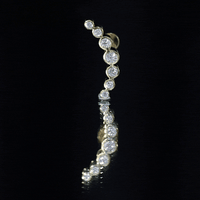Graduated Diamond Crawler Helix Earring in Bezel Set