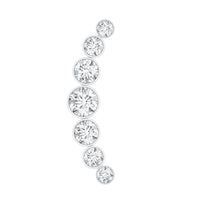 Graduated Diamond Crawler Helix Earring in Bezel Set