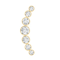 Graduated Diamond Crawler Helix Earring in Bezel Set