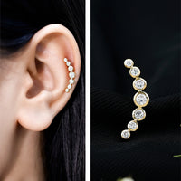 Graduated Diamond Crawler Helix Earring in Bezel Set