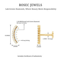 Certified Diamond Curved Cartilage Earring for Women