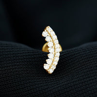 Certified Diamond Curved Cartilage Earring for Women