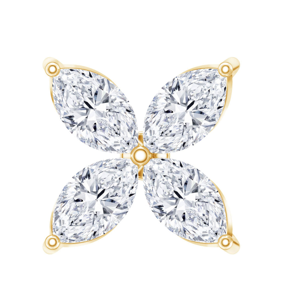 Marquise Four Petal Flower Cartilage Earring