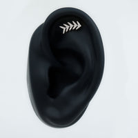 Minimalist Diamond Leaf Crawler Earring for Helix Piercing