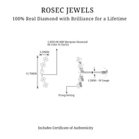 Elegant Diamond Ear Crawler Earring for Helix Piercing