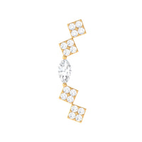 Elegant Diamond Ear Crawler Earring for Helix Piercing