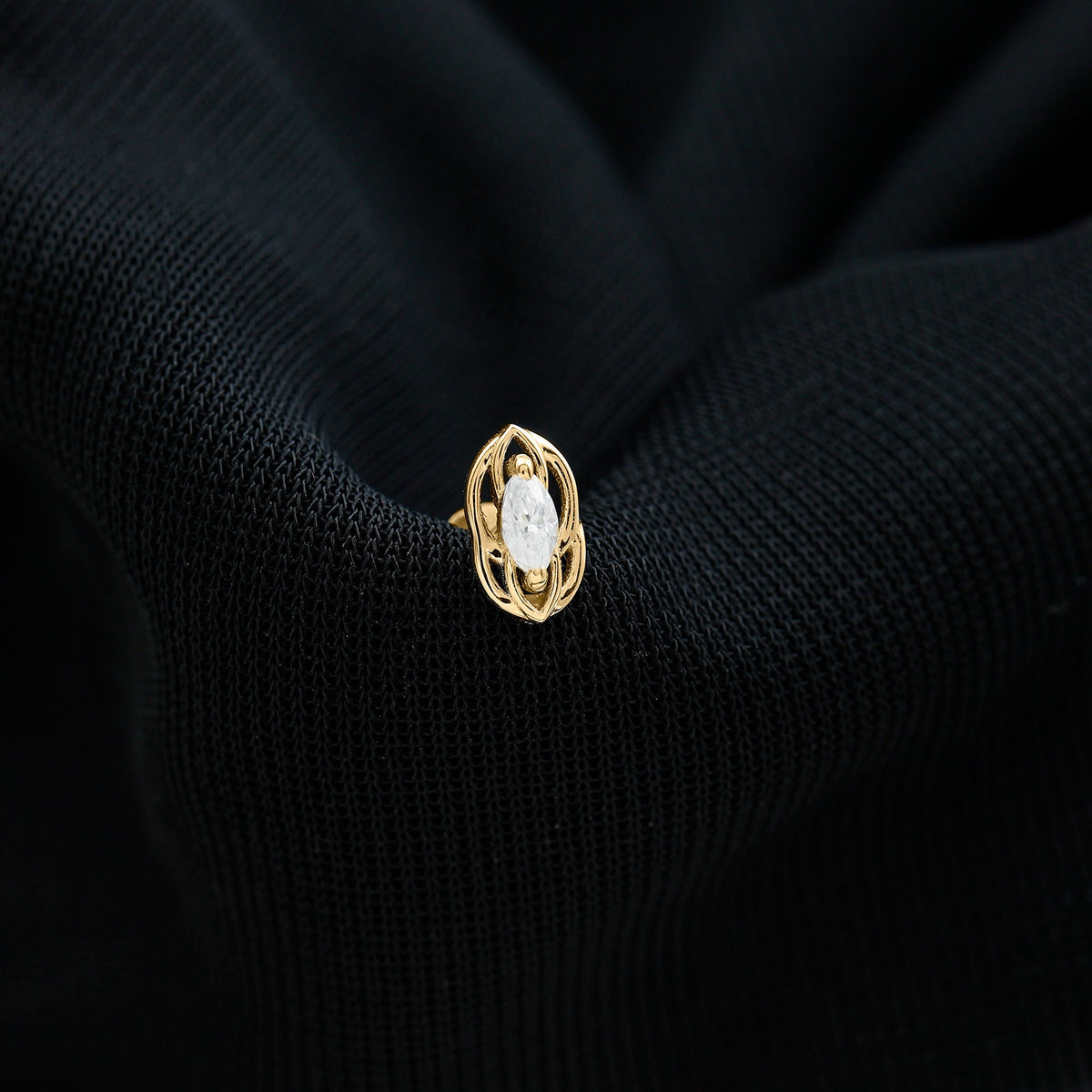 Marquise Diamond Solitaire Cartilage Earring