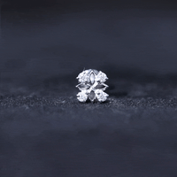 Nature Inspired Certified Diamond Flower Earring for Helix Piercing