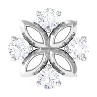 Nature Inspired Certified Diamond Flower Earring for Helix Piercing