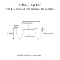 Pear Shape Diamond Chain Double Piercing Earring