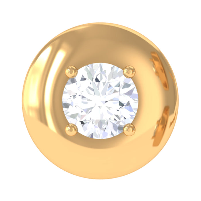 Rosec Jewels classic diamond solitaire helix piercing earring in body jewelry style with sparkling diamond accent on silver hoop