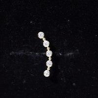 Bezel Set Diamond Crawler Earring for Cartilage Piercing