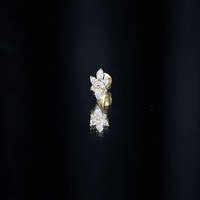Marquise Diamond Cluster Flower Earring with Flat Back