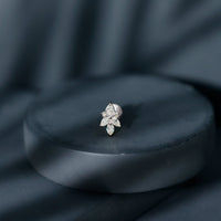 Marquise Diamond Cluster Flower Earring with Flat Back