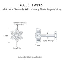 Simple Diamond Flower Cartilage Earring