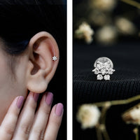 Simple Diamond Flower Cartilage Earring