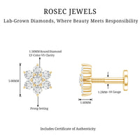 Simple Diamond Flower Cartilage Earring