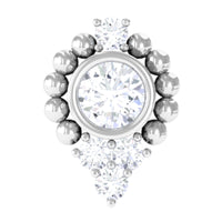 Bezel Set Diamond Minimalist Earring for Tragus Piercing