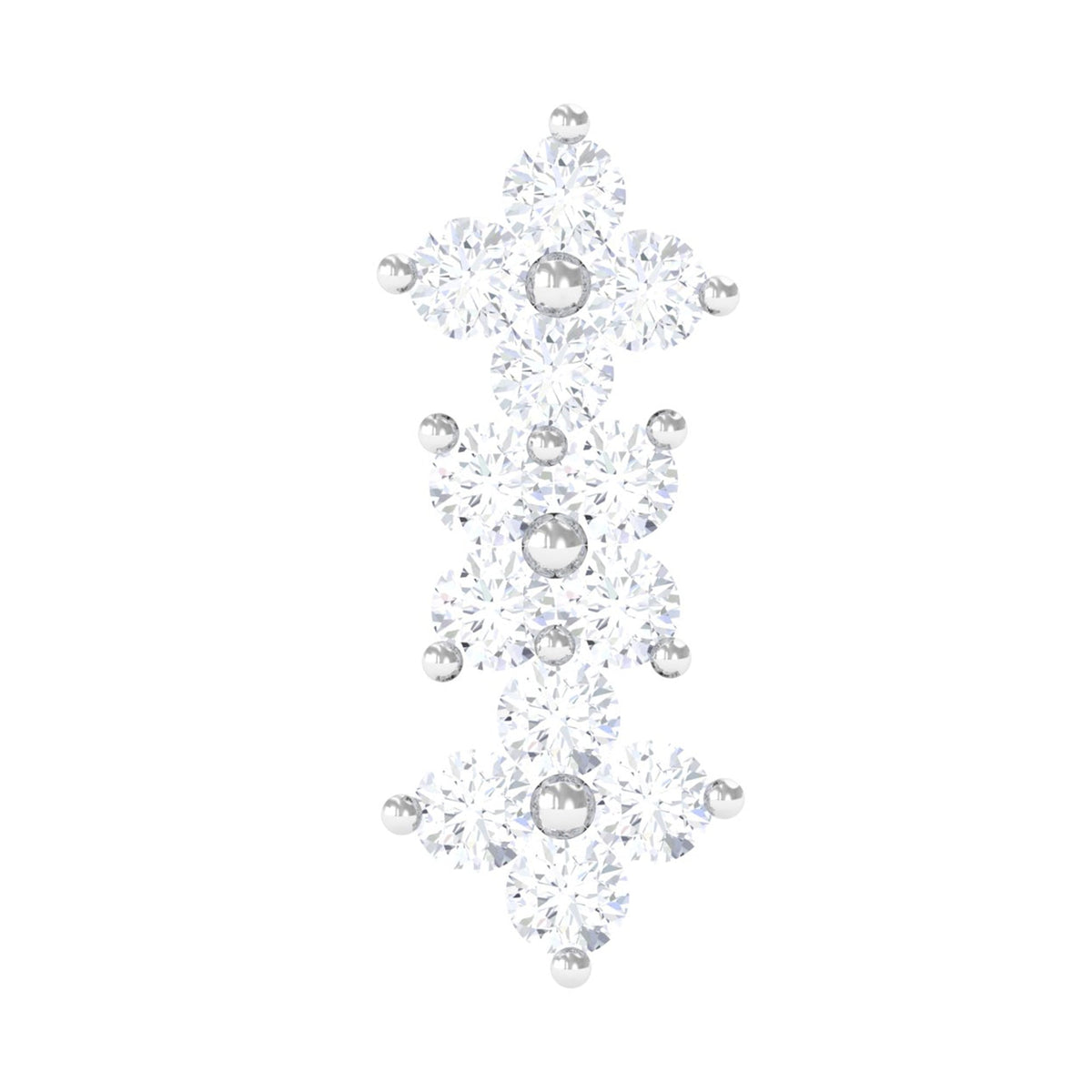 Diamond Flower Crawler Earring for Helix Piercing