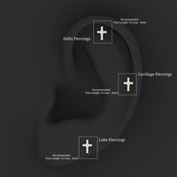 Minimalist Diamond Cross Cartilage Earring