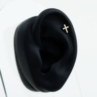 Minimalist Diamond Cross Cartilage Earring