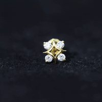 Round Cut Diamond Star Earring for Helix Piercing