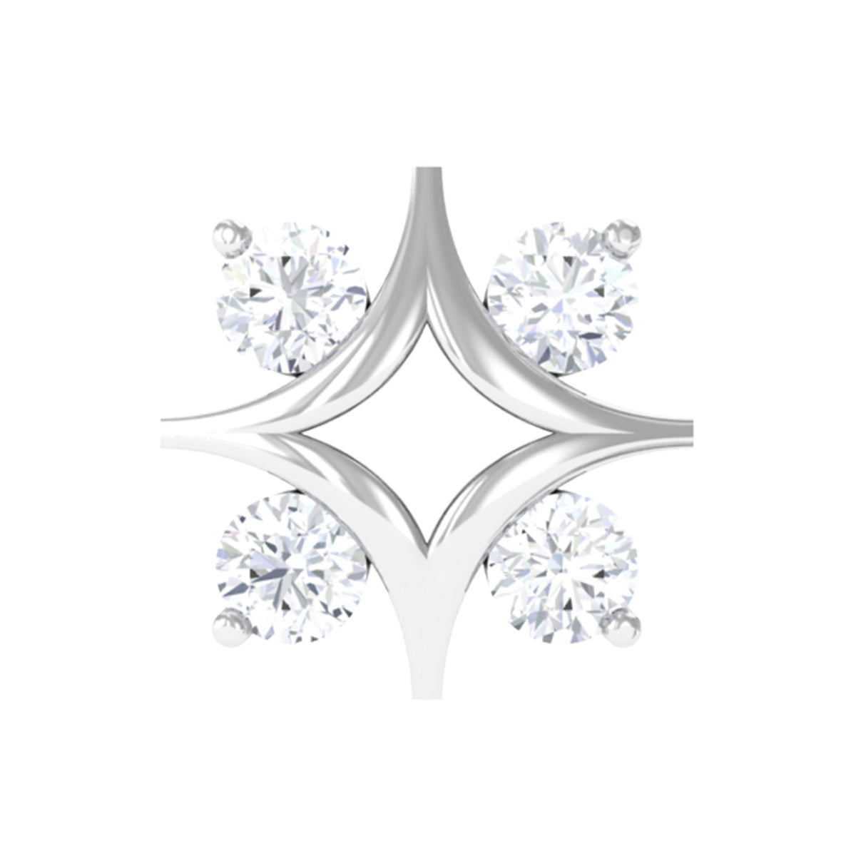 Round Cut Diamond Star Earring for Helix Piercing