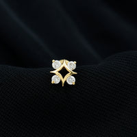 Round Cut Diamond Star Earring for Helix Piercing