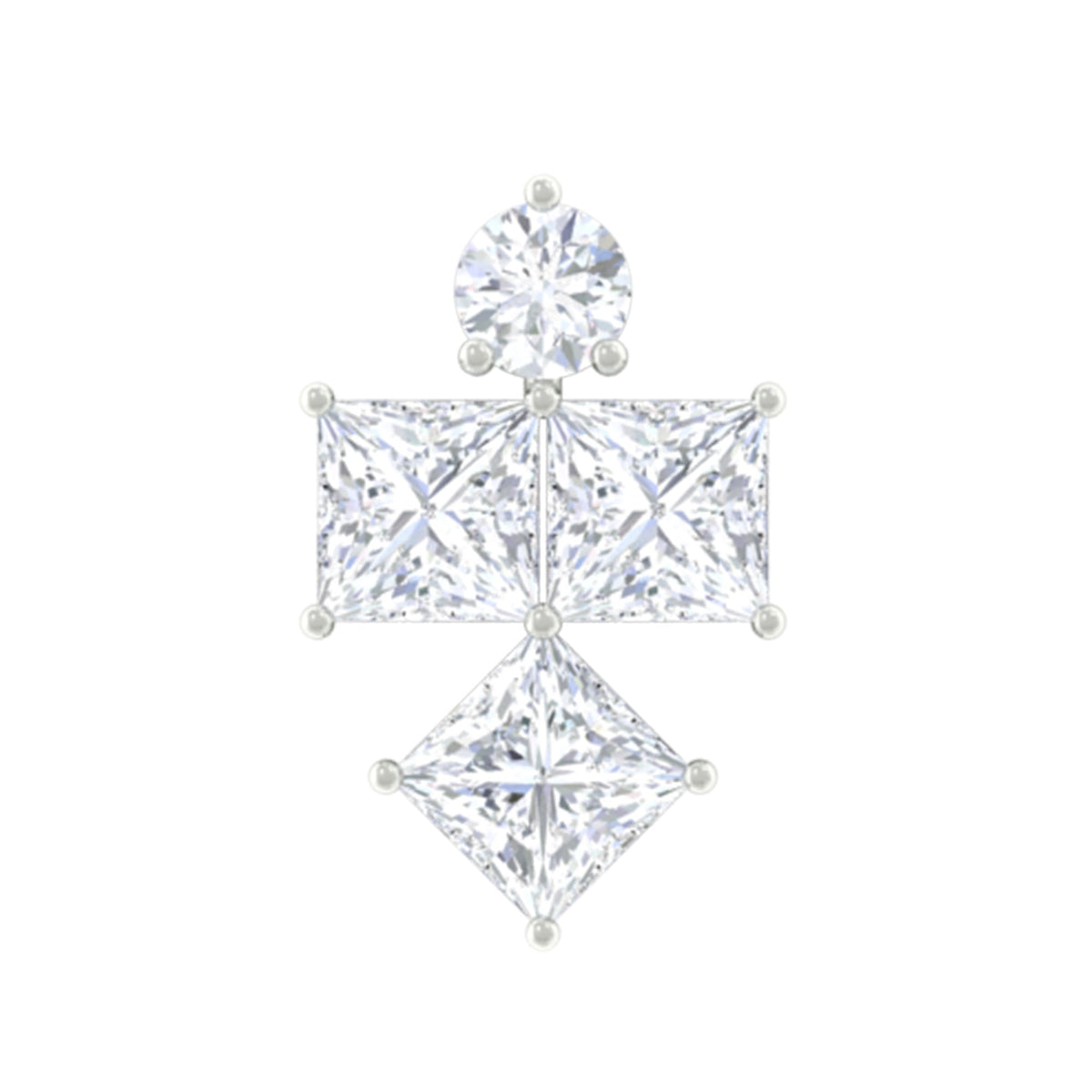 Princess Cut Diamond Helix Piercing Earring for Women