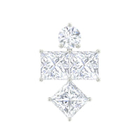 Princess Cut Diamond Helix Piercing Earring for Women