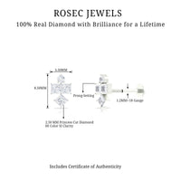 Princess Cut Diamond Helix Piercing Earring for Women