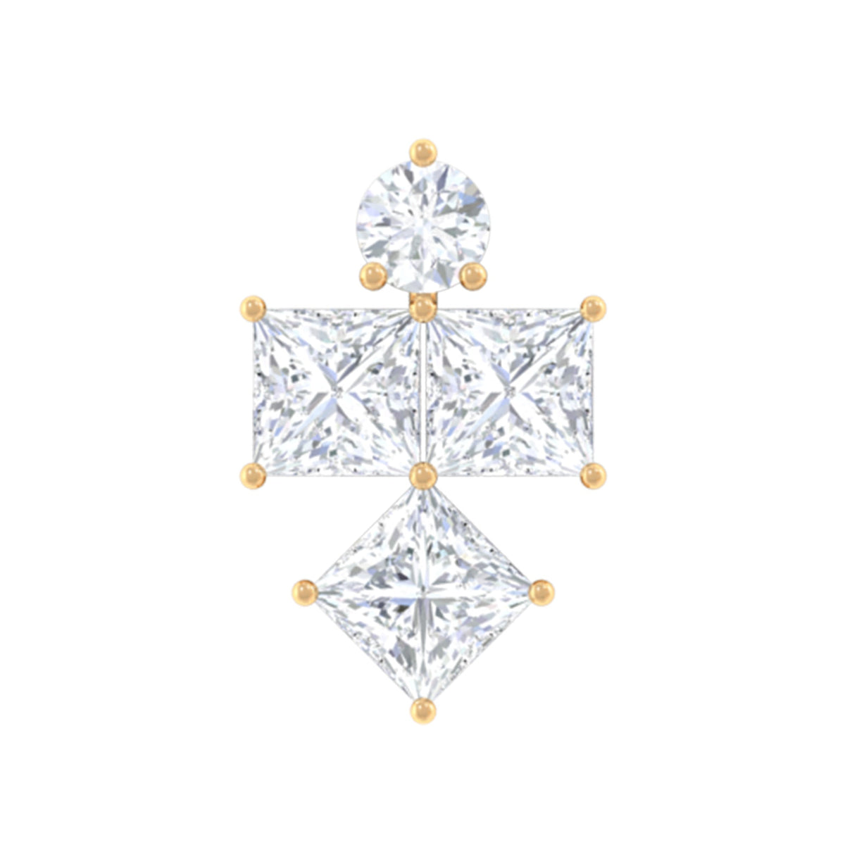 Princess Cut Diamond Helix Piercing Earring for Women