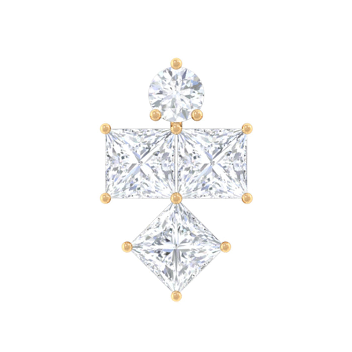 Princess cut diamond helix piercing earring for women, Rosec Jewels body jewelry with sparkling gemstone and delicate design.
