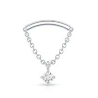 Single Diamond Hidden Helix Earring with Chain