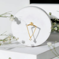 Single Diamond Hidden Helix Earring with Chain