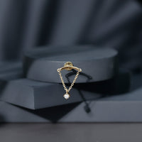 Single Diamond Hidden Helix Earring with Chain