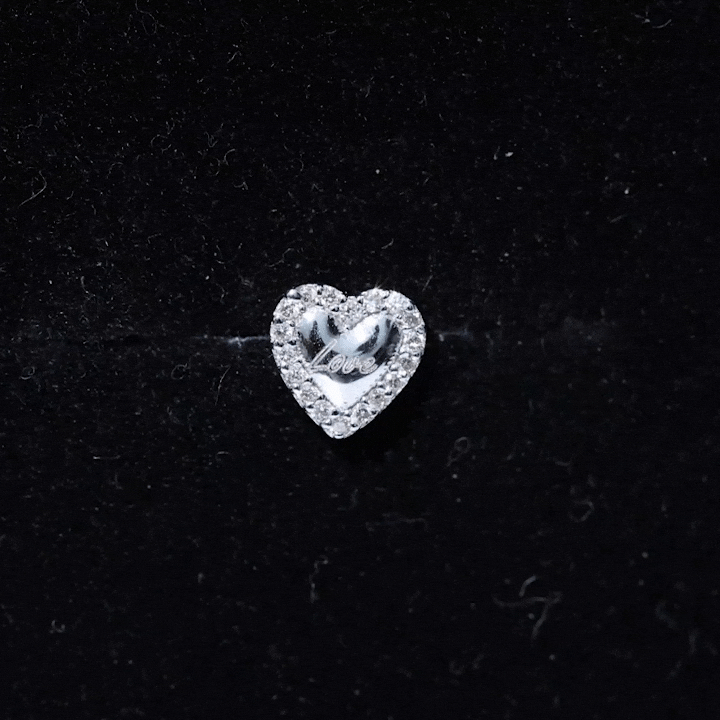Yellow diamond love heart helix earring from Rosec Jewels, body jewelry featuring a delicate heart design for piercings.